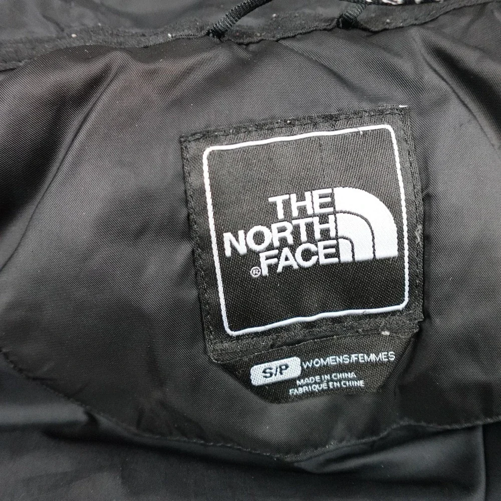 The North Face 550 Down Jacket Womens Small Black Hooded Quilted Puffer Full Zip - Picture 5 of 11